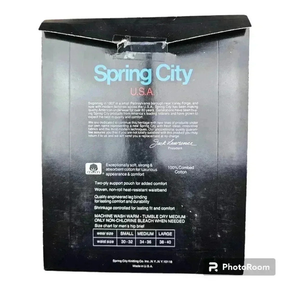 80s Made in the USA mens hip brief by Spring City Knitting Co. Yellow Small - Picture 7 of 7